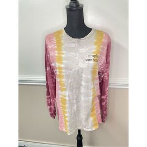 NWT Simply Southern ‘Bone to Be Wild’ Skeleton Tie Dye Long Sleeve Size Medium
